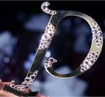 crystal covered monogram wedding cake topper