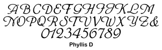 Phyllis D font for monogram cake toppers